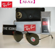 Rayban [Original] Ray/pototPolarized Sunglasses Black Frame with Natural GreenRB 3025 002/58 62mm