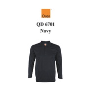 Oren Sport QD6701 Navy NTMY.os CoolFit Quick Dry Long Sleeve Polo Polyester Microfiber Eyelet Collar