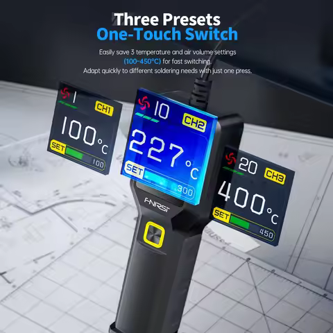 FNIRSI SAG-55 Micro Hot Air Gun 550W With Stand BGA Rework LCD Digital Hair Dryer Soldering Heat Gun