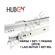 Huben 40cm white drawer rail (per pair) / 40 cm white drawer rail Huben RLH 40 PER PAIR
