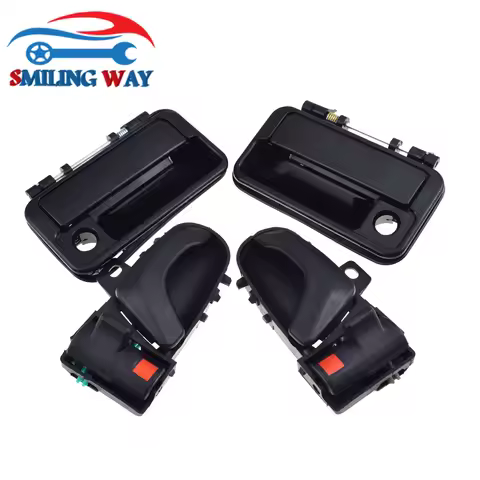 4 Pcs Black Exterior & Interior Car Door Handle Front Left Driver & Right Passenger For 1992 1993 19