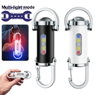 Mini Cob Led Keychain Flashlight 7 Modes Multifunctional Light Rechargeable Keychain O3a0