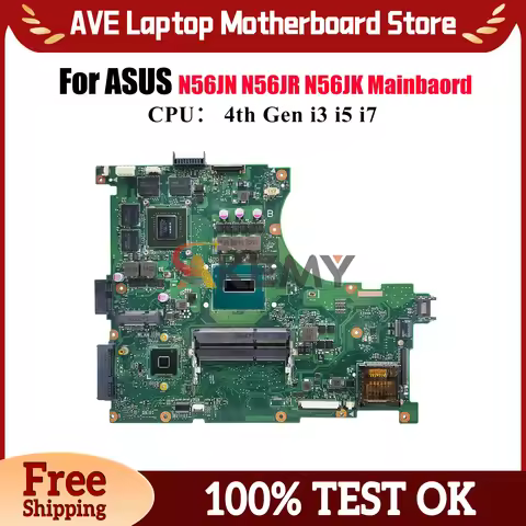 N56JR Laptop Motherboard For ASUS N56JR N56JK N56J N56JN Notebook Mainboard With i3 i5 i7 CPU 100% t