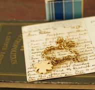 古董Avon 1981年金色幸運草手鍊 手環 BR201