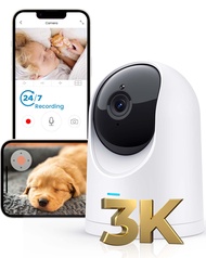 Indoor Cameras for Home Security - 3K 5MP Pan/Tilt Baby Monitor/Pet Camera/Home Security Cameras wit