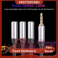 3.5mm Audio Splitter Cable 3.5mm TRS Plug Male to 3x 1/8 Jack Female 1ft
