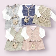 [baby 9 months- 4 years] tweed Dress 3 in 1 vest and doll bag
