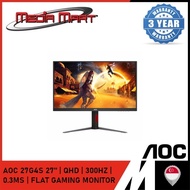 AOC Q27G4S 27" | QHD | 300HZ | 0.3MS | FLAT GAMING MONITOR