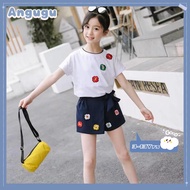 Angugu 2023 New Ootd for Kids Girl 2 PCS (Shirt + Shorts) Korean Shorts Kids Girls 3 to 4 to 5 to 6 
