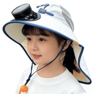 Cute Rabbit Sunscreen Fan Hat Children Sunscreen Hat with Fan Solar Fan Hat Children Hat