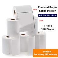 Thermal Printer Sticker AWB Sticker /A6 Airway Bill Sticker  Shipping Label 100mmx150mm