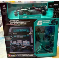 Formula One Racing Car Model 1:43 F1 Mercedes AMG F1 Team W15 Pit Pass Diorama Lewis Hamilton [Bbura