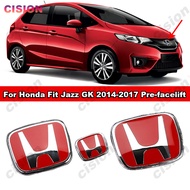 1 Piece Glossy Chrome Red 3D Emblem Front Rear Steering Wheel Logo Frame Panel Cover Trim Acrilyc PM