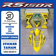 HONDA RS-150R RS150R V1 WINNER 150 (13) YELLOW COVER SET (STICKER TANAM) RAPIDO NEW ACCESSORY AKSESORI