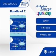 MEDICOS HydroChargeTM Junior 4 Ply Surgical Face Mask - Assorted Color (2 Boxes)