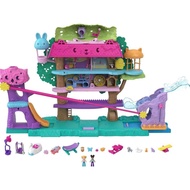 Polly Pocket Doll House with 2 Micro Dolls, Toy Car, Doll Furniture & 4 Pets