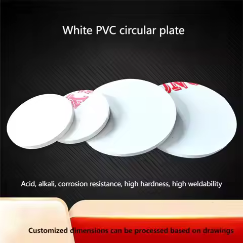 White Solid PVC Round Sheet Rigid PVC Plastic Circular Plate Round PVC Gasket Disc 3 4 5 6 8 10 12 1