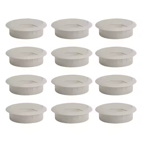 10Pcs Office Desk Cable Hole Cover Round Plastic Grommet 53Mm Diameter Fits Computer Cable Installat