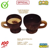 Glass Coffee Cup/ Unique Ethnic Coconut Shell Tea/ Natural Old-Schoolnatural