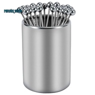 20PCS Metal Cocktail Picks with Holder Kit, Stainless Steel Cocktail Picks, Reusable Cocktail Skewer