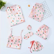 163 sleepwear silk sleepwear set pijamas women pajama set robe sets Sleep Suit Womens Lace Satin Paj