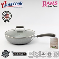 Amercook Induction Non Stick Wok Pan with Glass Lid / Cookware / Kitchenware / Kitchen Tools / Kitch