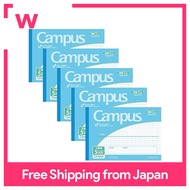 【ZU store】 Kokuyo Campus Notebook Half Size B6 5mm Grid Blue Set of 5 No-37S10-5BX5SET Blue