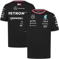 Mercedes AMG Petronas F1 2025 Team Driver T-Shirt - Black Summer mens sports tops