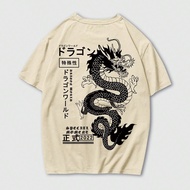 เสื้อยืดพิมพ์ลายมังกรญี่ปุ่น Y2k ผู้ชาย