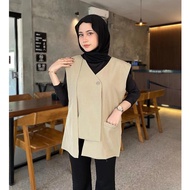 HANNI VEST OUTER TOP OUTER WOMEN OVERSIZED KOREAN STYLE BASIC TWILL