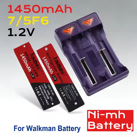 New 1.2V 7/5F6 67F6 1450mAh Ni-mh Battery 7/5 F6 Cell Fast Charging for Panasonic Sony Walkman MD CD