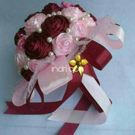Buket Bunga Satin Wedding / Bunga Tangan Pengantin / Hand Bucket