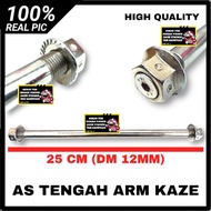AS RODA DEPAN SHOCK NINJA SET AS TENGAH SWING ARM KAZE DAN AS RODA BELAKANG ARM KAZE TROMOL MEGAPRO