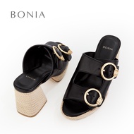 Bonia Black Julia Heeled Sandals | Kasut Sandal