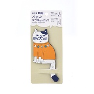 Kusuguru Japan日本眼鏡貓 磁鐵掛勾 立體造型可彎曲設計 橘白款