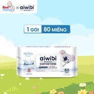 Aiwibi Pure Wet Wipes Contain Moisturizing D-Panthenol, Gentle for Sensitive Skin (1 Pack of 80 Piec