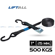 สายรัดของ Lift All รัดน้ำหนัก 500 กก. พร้อมหัวล็อคอัตโนมัติ ตะขอ S-Hooks (สายรัดโพลีเอสเตอร์)