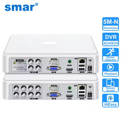 Smar CCTV DVR 4CH/8 Channel TVI CVi CVBS Hybrid 5 in 1 Video Recorder 5M-N Audio P2P for Coaxial IP 