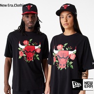 New New.Era Chicago.Bulls T-shirt, Unisex Cotton 4-way oversize loose form T-shirt NE24