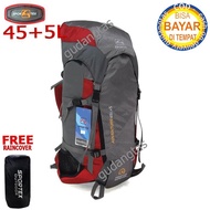 Sportex Mountain Bag 0209 Backpack 45L Men's Outdoor Backpack Carrier Camping Hiking Grey