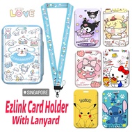 SG Ezlink Card Holder With Lanyard Pokemon Cinnamoroll Kuromi Capybara Cartoon Card Holder For Child
