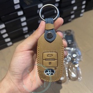 For Toyota Vios 2023 Yaris Ativ 2022 2023 Leather Key Cover Keyless Remote Key Cover Casing toyota vios 2023 Keychian