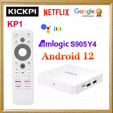 Android 12 Amlogic S905Y4 Media Player KICKPI KP1 Google Netflix TV Box 4K Set Top Box Android 12.0 
