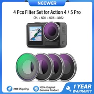 NEEWER Filter Set for DJI Osmo Action 4 5 Pro ชุดฟิลเตอร์ CPL ND8 ND16 ND32 ND64 ND1000 ชุดฟิลเตอร์