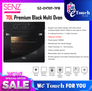 Senz [ SZ-OV707-7FB ] 70 Liter Premium Black Build In Multi Oven With Convection Mode