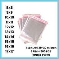 500 PCS | 1 RIM OPP Plastic 04 20 Micron 8x8 9x9 10x10 11x11 12x12 13x13 14x14 15x15 16x16 17x17 | B