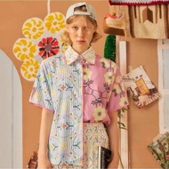 Endless Holiday เสื้อเชิ้ตทูโทนลาย Mosaic (used like new)