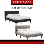 HARRY 1.8M Solid Wood King Bed Frame King Bedframe Katil King Kayu Katil Kayu King Katil Divan King Divan King Size Bed