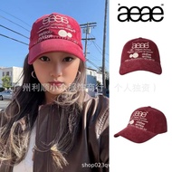 UKEY aeae Baseball Cap Female Embroidered Letter Cap Red Color Matching Sun Hat