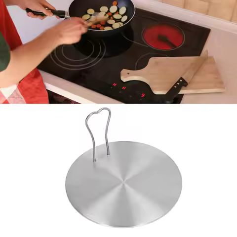 Cooking Plate Heat Diffuser Safe Handle Convenient Heat Induction Converter Plate Evenly Conduct for